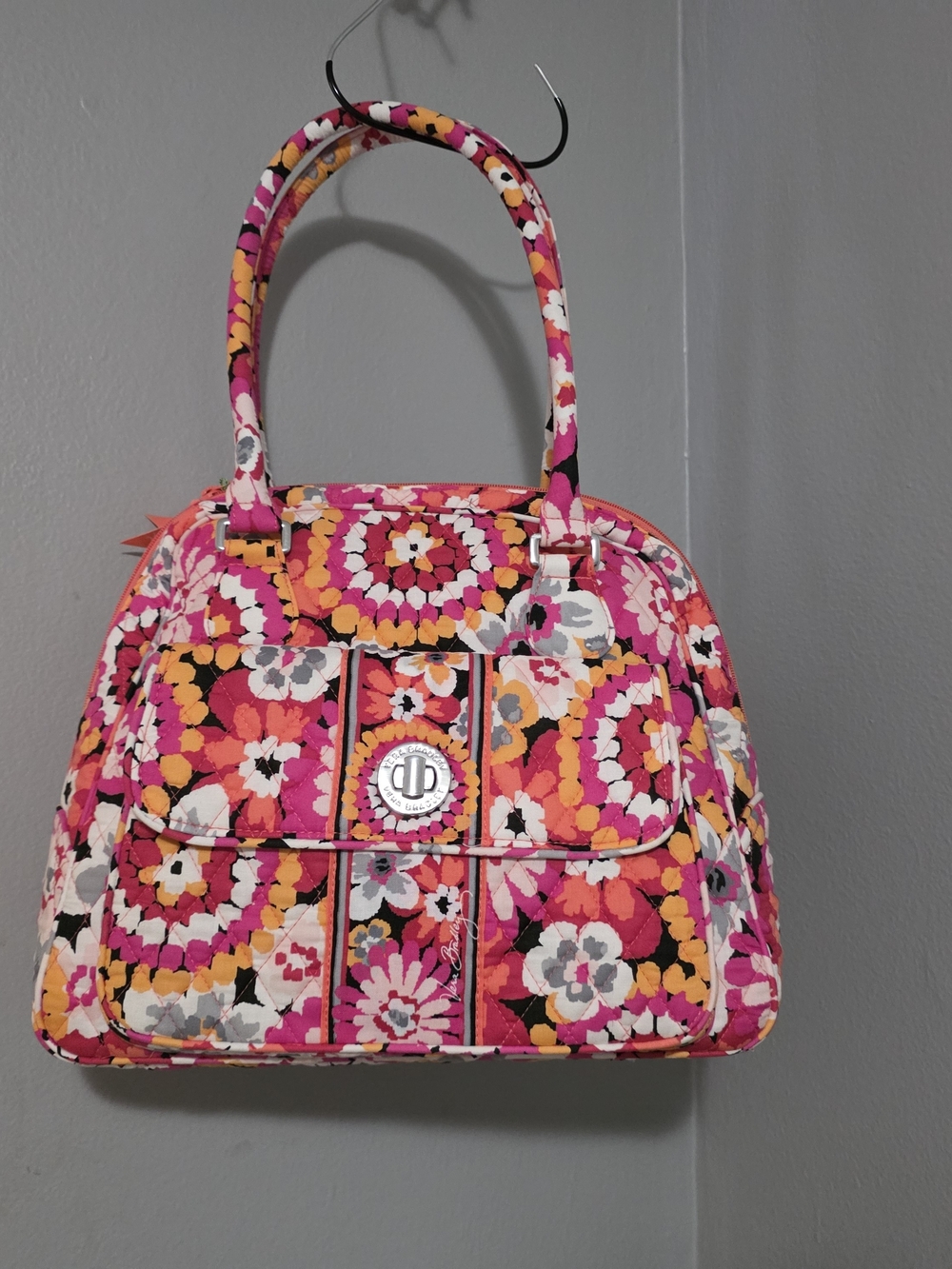 NWT Vera Bradley Pink Multi Floral Quilted Satchel